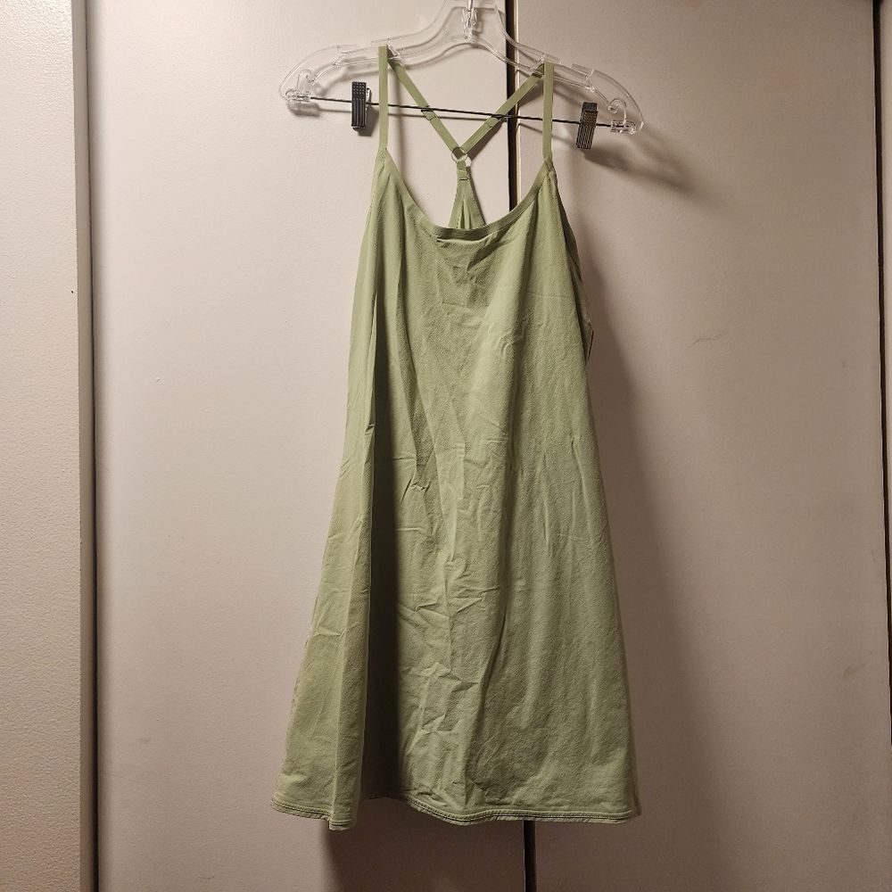 Outdoor Voices Active Romper Dress With Pockets Sage Green Large Tennis Hiking